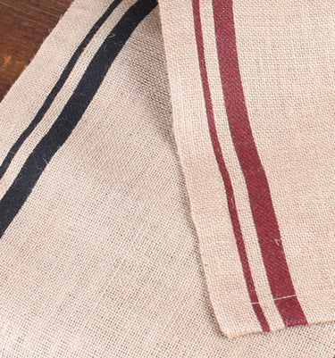 Burlap Stripe Black Table Runner 72 In T7190011 - The Fox Decor